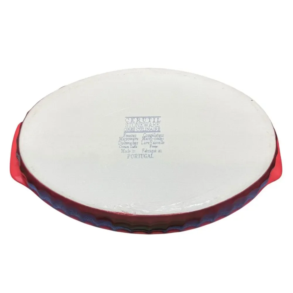 Cerutil Stoneware Gres Culinaire Casserole Dish Red Oval Baking Portugal 7x11.5